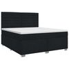 vidaXL Boxmadras med topmadras med hovedg&aelig;rde Sort 140 x 190 cm Stof