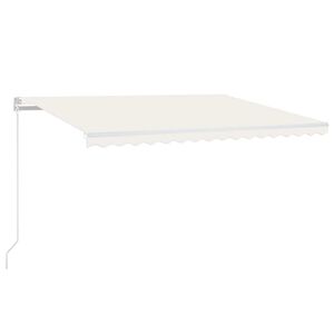 vidaXL markise m. LED + vindsensor 450x300 cm automatisk cremefarvet
