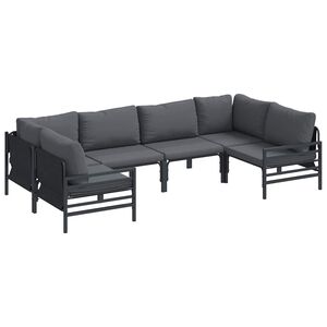vidaXL Havesofa S&aelig;t 6 stk. Sort St&aring;l