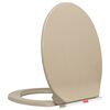 vidaXL soft close toilets&aelig;de quick release oval beige