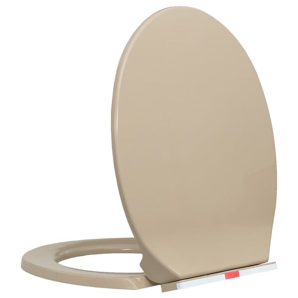vidaXL soft close toilets&aelig;de quick release oval beige