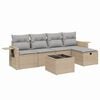 vidaXL havesofas&aelig;t 6 dele med hynder polyrattan beige