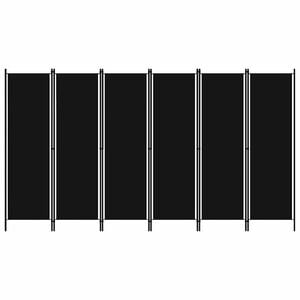 vidaXL 6-panels rumdeler 300 x 180 cm sort