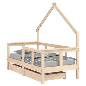 vidaXL sengeramme til juniorseng m. skuffer 70x140 cm massivt fyr