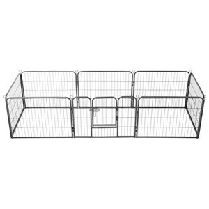 vidaXL l&oslash;beg&aring;rd til hunde 8 paneler st&aring;l 60 x 80 sort