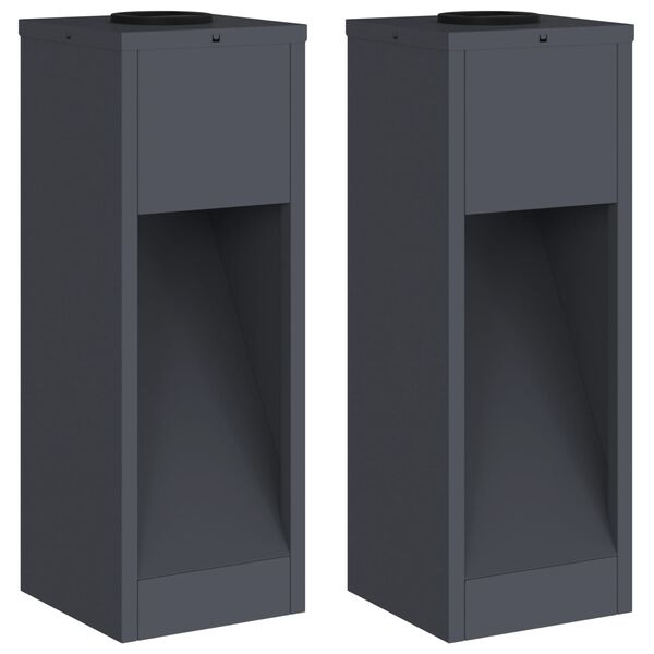 vidaXL Solar Led Sti Lys 2 pcs Antracit Koldvalset St&aring;l