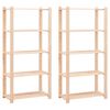 vidaXL reoler 2 stk. 5 hylder 80x38x170 cm massivt fyrretr&aelig; 250 kg