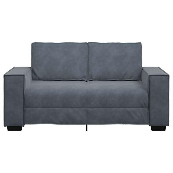 vidaXL 2-personers sofa 160x78x84 cm velour m&oslash;rkegr&aring;
