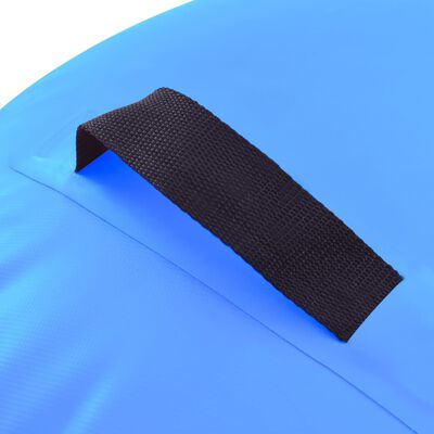 vidaXL oppustelig gymnastikrulle med pumpe 120x90 cm PVC blå