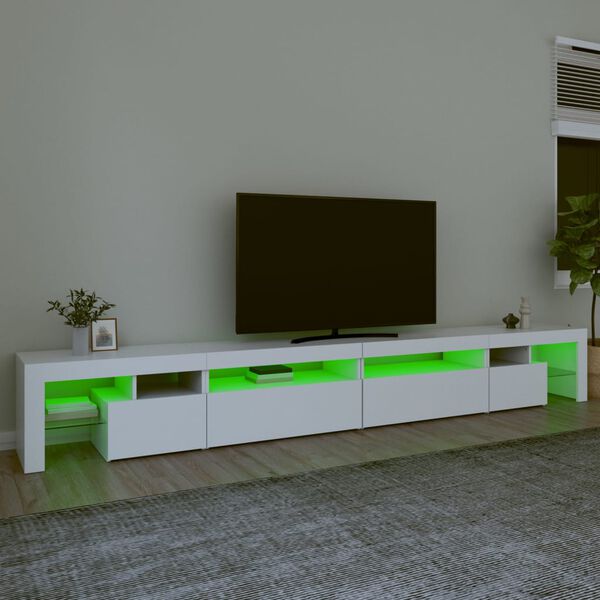 vidaXL tv-skab med LED-lys 290x36,5x40 cm hvid