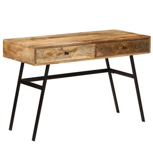 vidaXL skrivebord med skuffer massivt mangotr&aelig; 110 x 50 x 76 cm