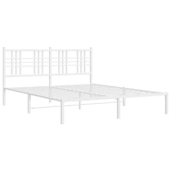 vidaXL sengeramme med sengegavl 150x200 cm metal hvid
