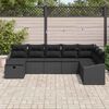vidaXL Havesofa Sæt med pude 8 pcs Sort 55 x 62 x 69 cm Poly rattan