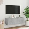 vidaXL væghængt tv-bord med LED-lys 100x35x31 cm betongrå