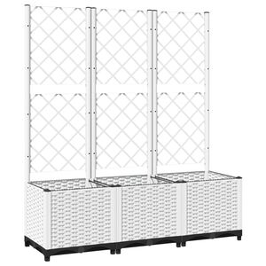 vidaXL plantekasse med espalier 120x40x136 cm PP hvid