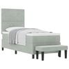 vidaXL Box spring seng med pude Lysegr&aring; 200 x 80 cm Fl&oslash;jl