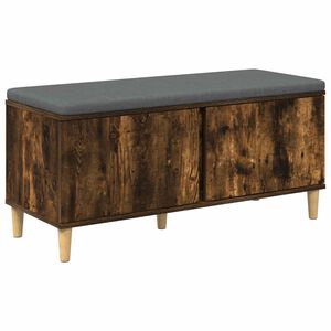 vidaXL Hallb&aelig;nk med d&oslash;r R&oslash;get Eg 100 x 38 x 46 cm Kunstigt tr&aelig; og stof