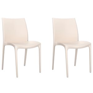 vidaXL havestole 2 stk. 50x46x80 cm polypropylen cremefarvet