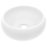 vidaXL luksuriøs håndvask 40x15 cm rund keramisk mat hvid