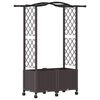 vidaXL H&aelig;vet Bed med Trellis og Tag Brun 125 x 40 x 144 cm PP