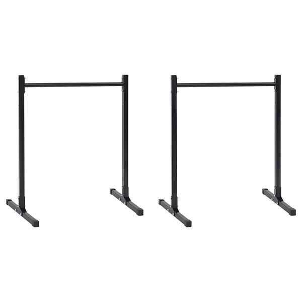 vidaXL Dip-stationer 2 pcs Sort 109 x 90 x 105 cm Pulverlakeret Stål