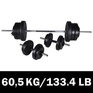 v&aelig;gtstang + 2 h&aring;ndv&aelig;gte 60,5 kg