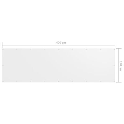 vidaXL altanafskærmning 120x400 cm oxfordstof hvid