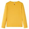 Langærmet T-shirt til børn str. 128 okkergul