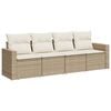 vidaXL sofas&aelig;t til haven 4 dele med hynder polyrattan beige