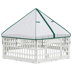 vidaXL 6 Panelers hundelegeplads 177,5 x 154,5 x 112 cm Plastik Hvid