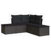 vidaXL sofas&aelig;t til haven 5 dele med hynder polyrattan sort