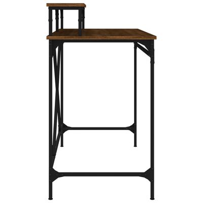 vidaXL skrivebord 100x50x90 cm konstrueret træ og jern brun eg