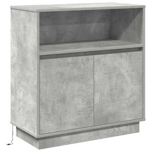 vidaXL LED Sideboard Betongr&aring; 71 x 34,5 x 75 cm Konstrueret tr&aelig;