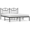 vidaXL sengeramme med sengegavl 180x200 cm metal sort