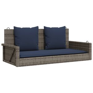 vidaXL gyngeb&aelig;nk med hynder gr&aring; 119x56x48 cm polyrattan