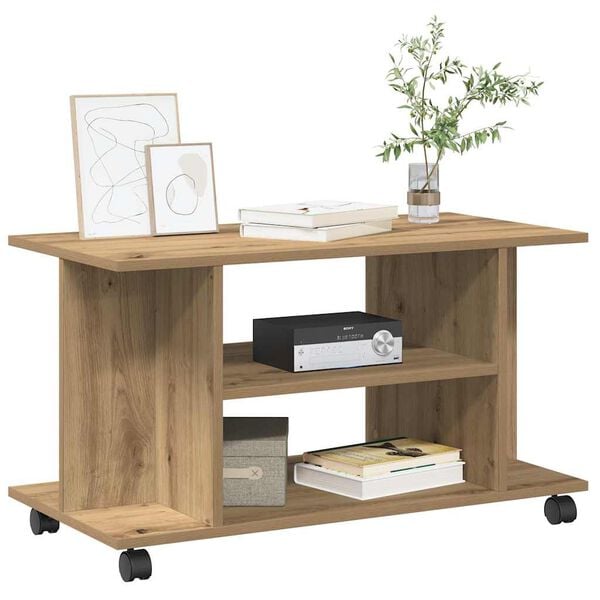 vidaXL tv-skab med hjul 80x40x45 cm konstrueret træ kunsteg