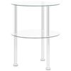 vidaXL sidebord med hylde 38 cm h&aelig;rdet glas transparent