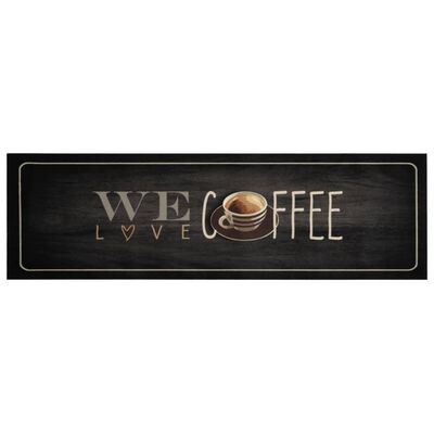 vidaXL køkkentæppe 45x150 cm kaffedesign vaskbart velour