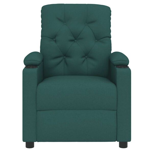 vidaXL l&aelig;nestol stof m&oslash;rkegr&oslash;n