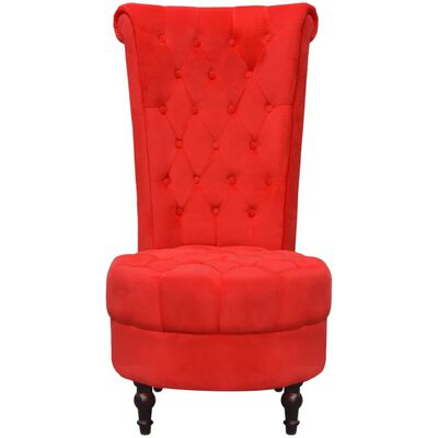 vidaXL lænestol med høj ryg stof rød