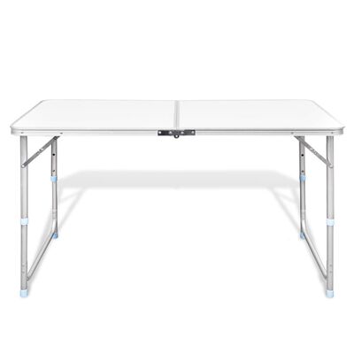 vidaXL sammenklappeligt campingbord justérbart aluminium 120 x 60 cm