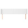 vidaXL sengegavl med kanter 163x16x78/88 cm kunstl&aelig;der hvid