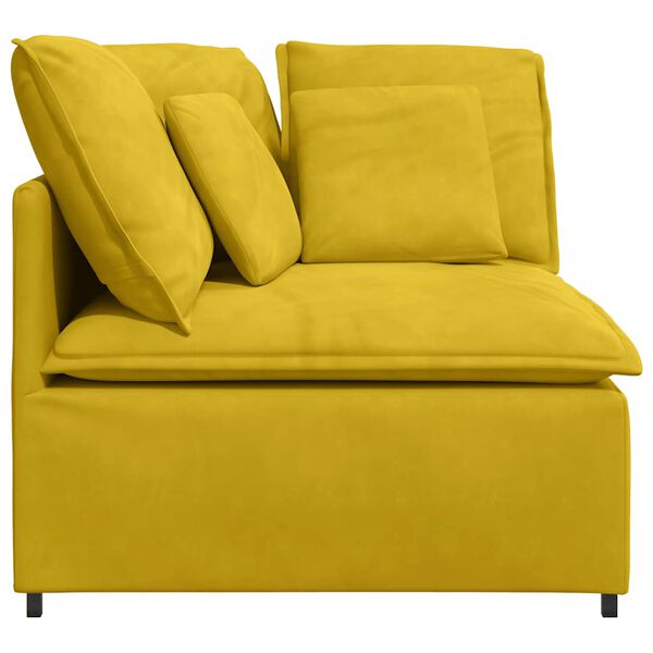 vidaXL modulsofa hj&oslash;rnemodul med hynder 100 cm gul