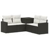 vidaXL Sofa S&aelig;t 5 stk. Sort og Cremehvid Poly Rattan og St&aring;l