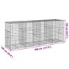 vidaXL gabionkurv med cover 400x100x150 cm galvaniseret jern