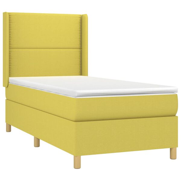 vidaXL kontinentalseng med LED-lys 100x200 cm stof gr&oslash;n