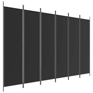 vidaXL 6-panels rumdeler 300x200 cm stof sort