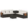 vidaXL Sofa S&aelig;t 8 stk. Sort og Cremehvid Poly Rattan og St&aring;l