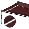 vidaXL markise med LED-lys 450x350 cm automatisk betjening bordeaux