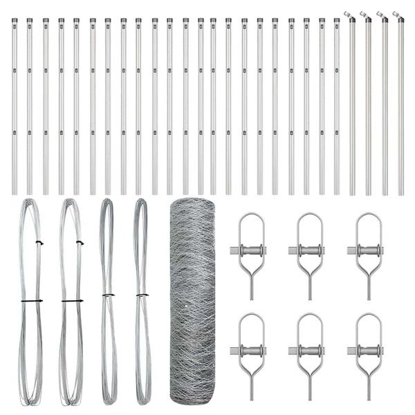 vidaXL Hegnsp&aelig;l S&oslash;lv 50 x 0,5 m (50 mm mesh) St&aring;l